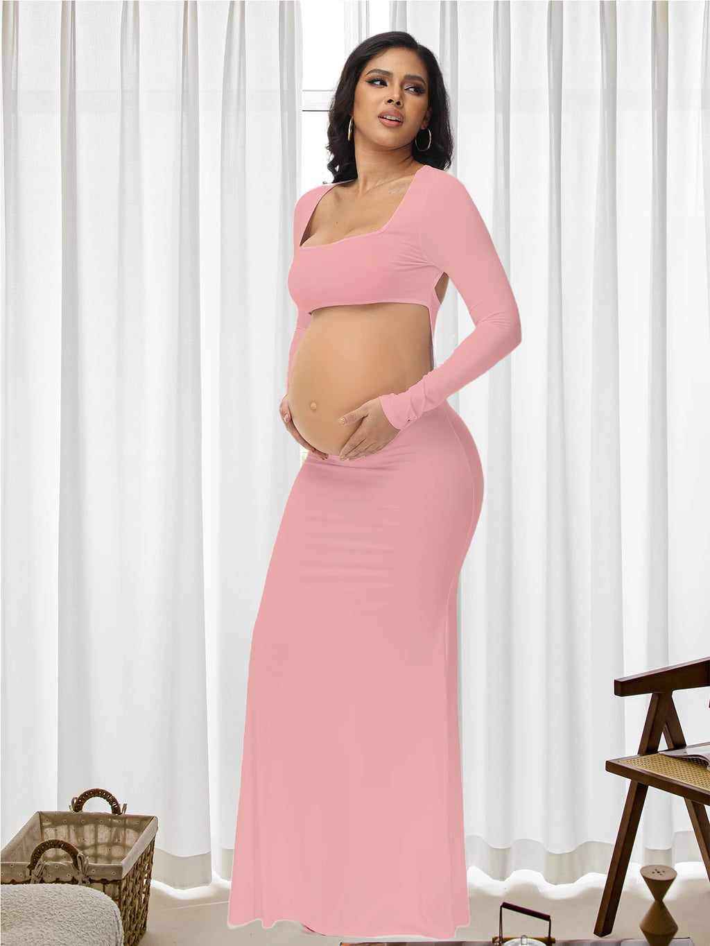 Elegant Maternity Bodycon Dress