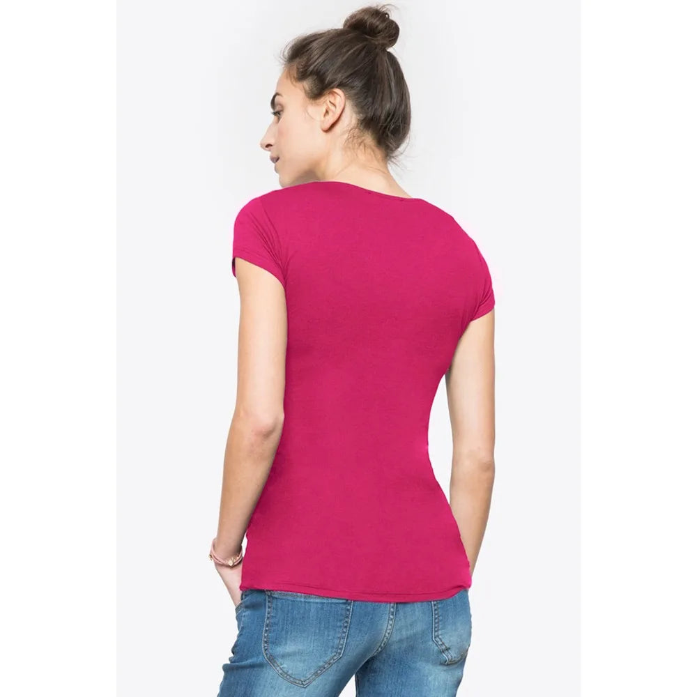 V-Neck Short Sleeve Breastfeeding Top with Side Openings