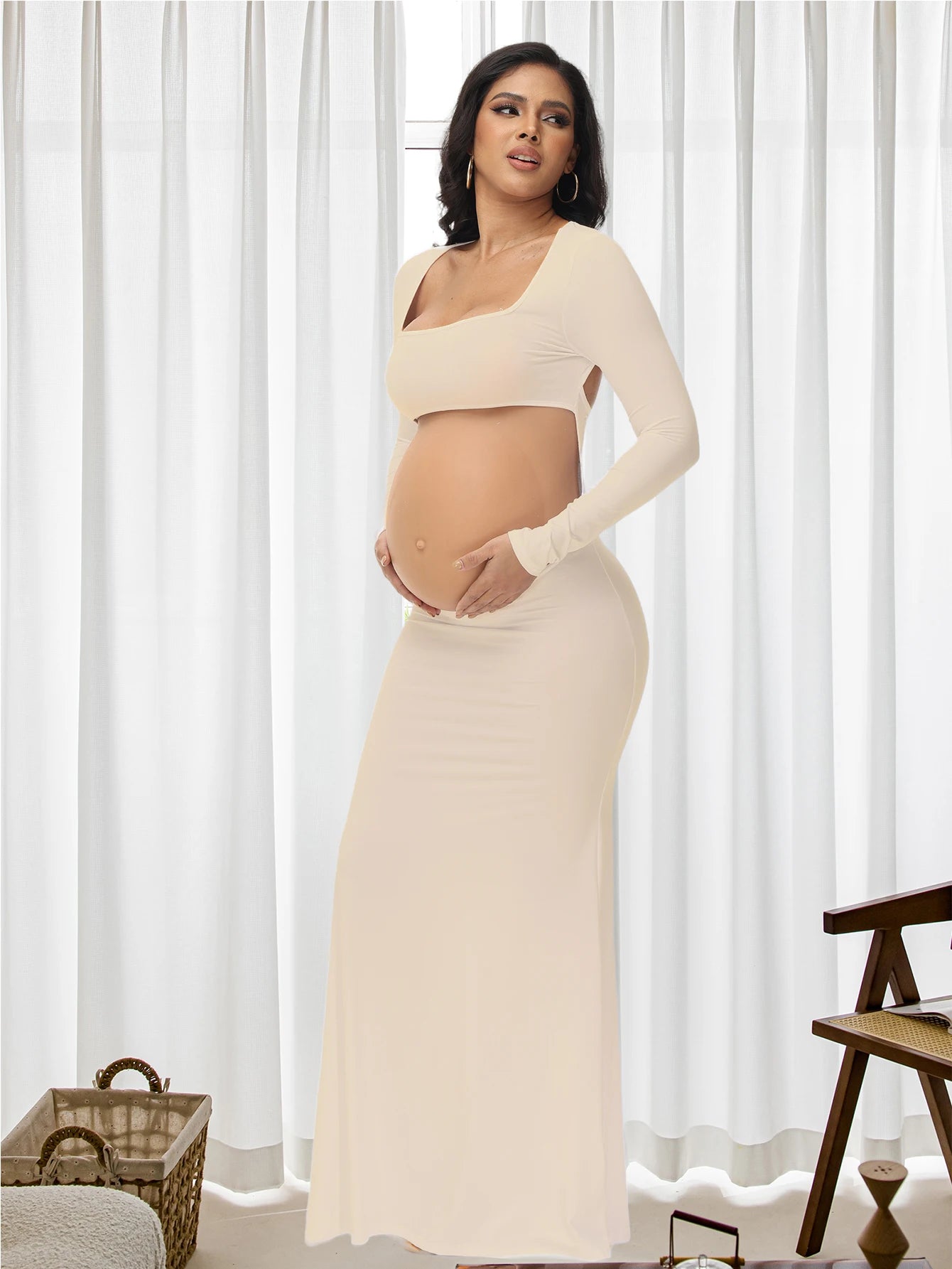 Elegant Maternity Bodycon Dress
