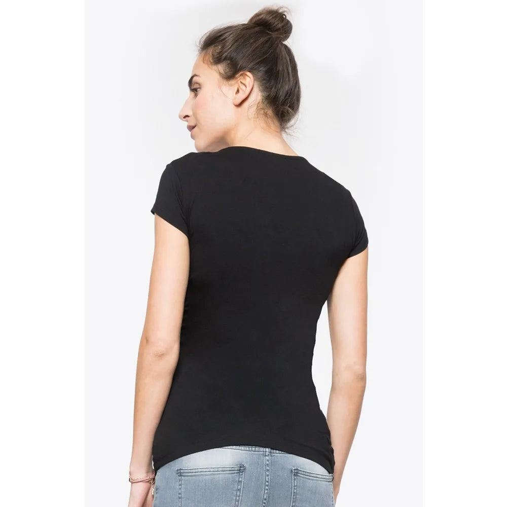 V-Neck Short Sleeve Breastfeeding Top with Side Openings