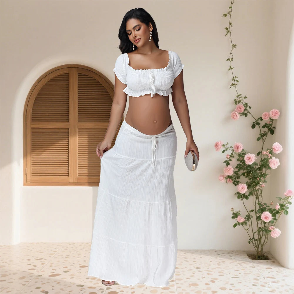 2-Piece Summer Maternity Dress