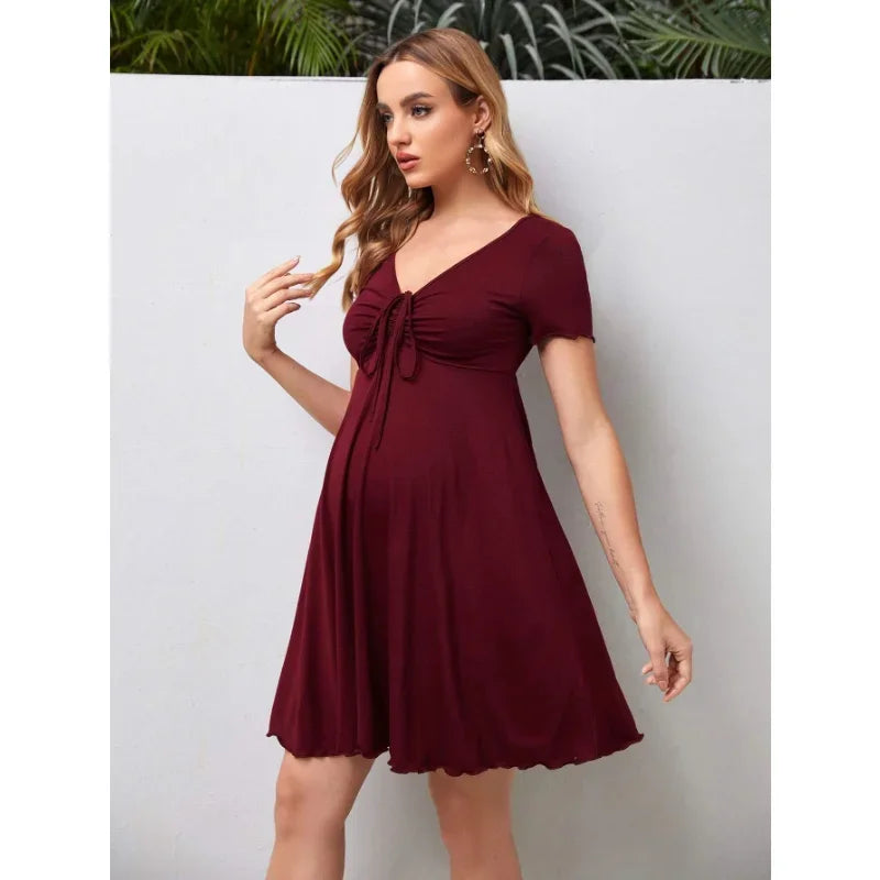 V-Neck Maternity Summer Dress