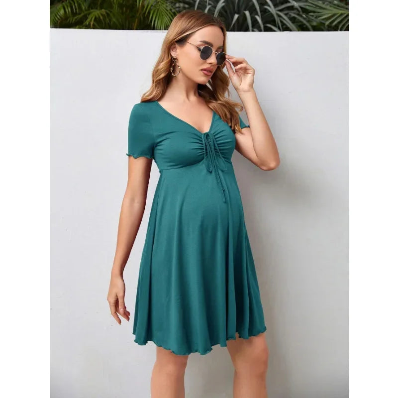 V-Neck Maternity Summer Dress