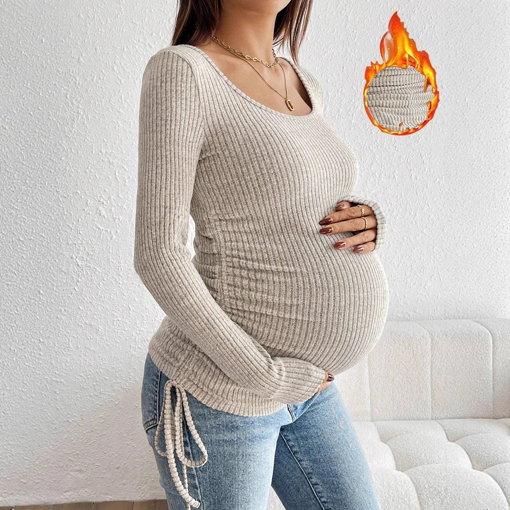 Maternity Knitted Long Sleeve Top