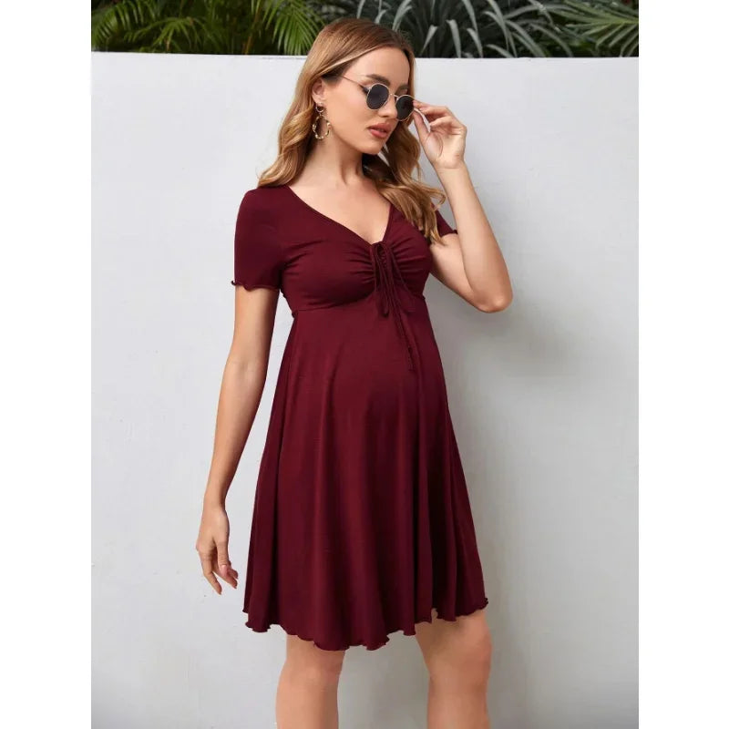 V-Neck Maternity Summer Dress