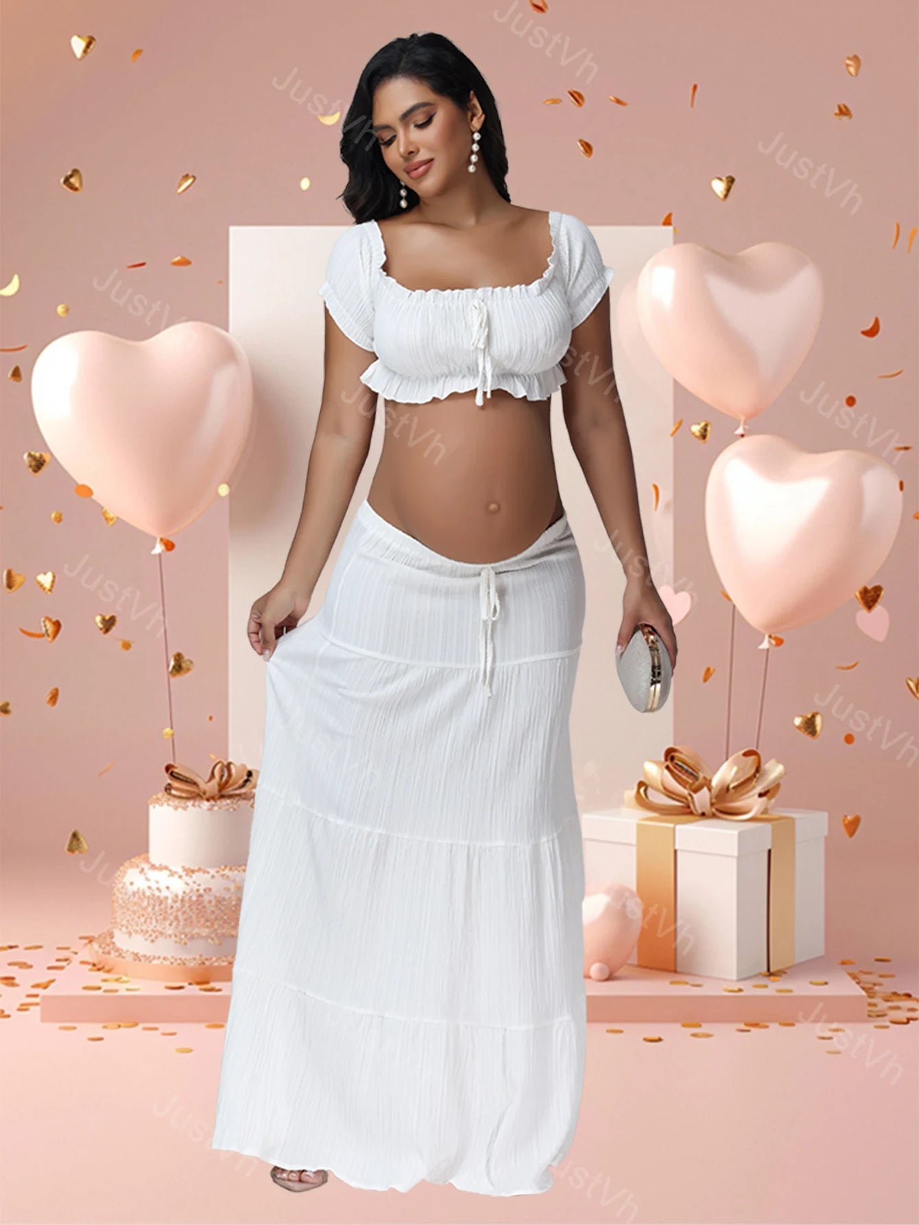 2-Piece Summer Maternity Dress